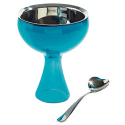 Alessi Big Love Bowl & Spoon Ice Cream Set Blue